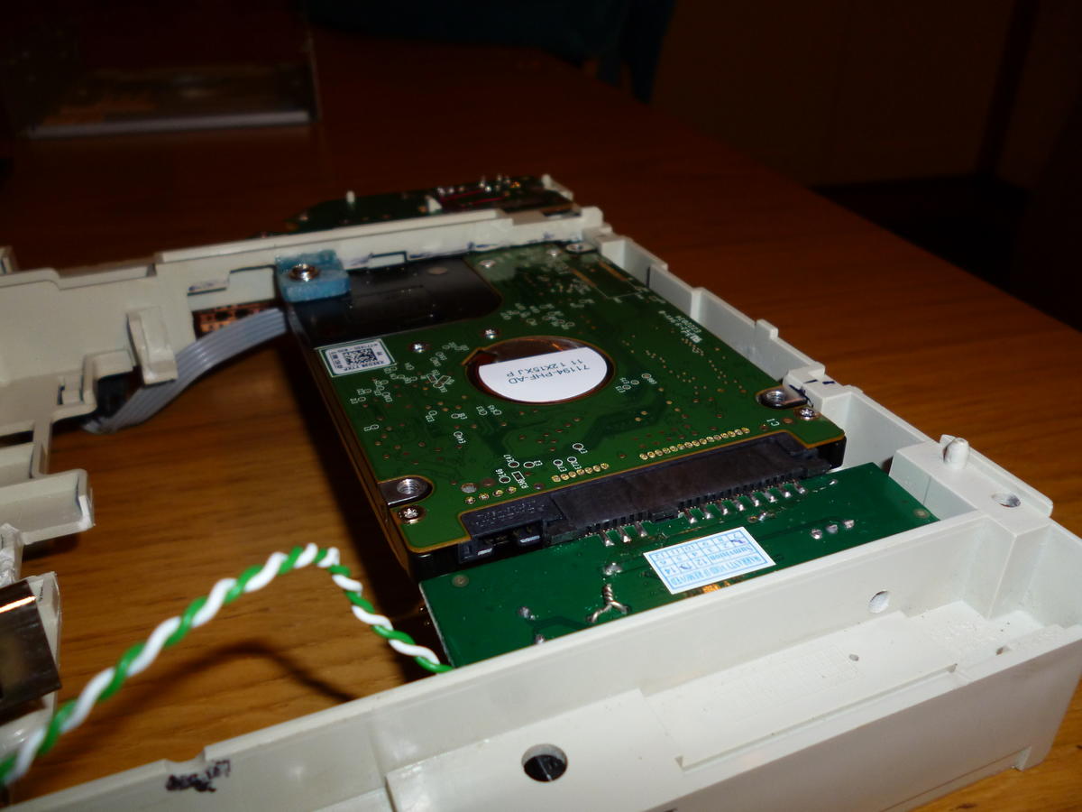 The hard-drive mounted in the case