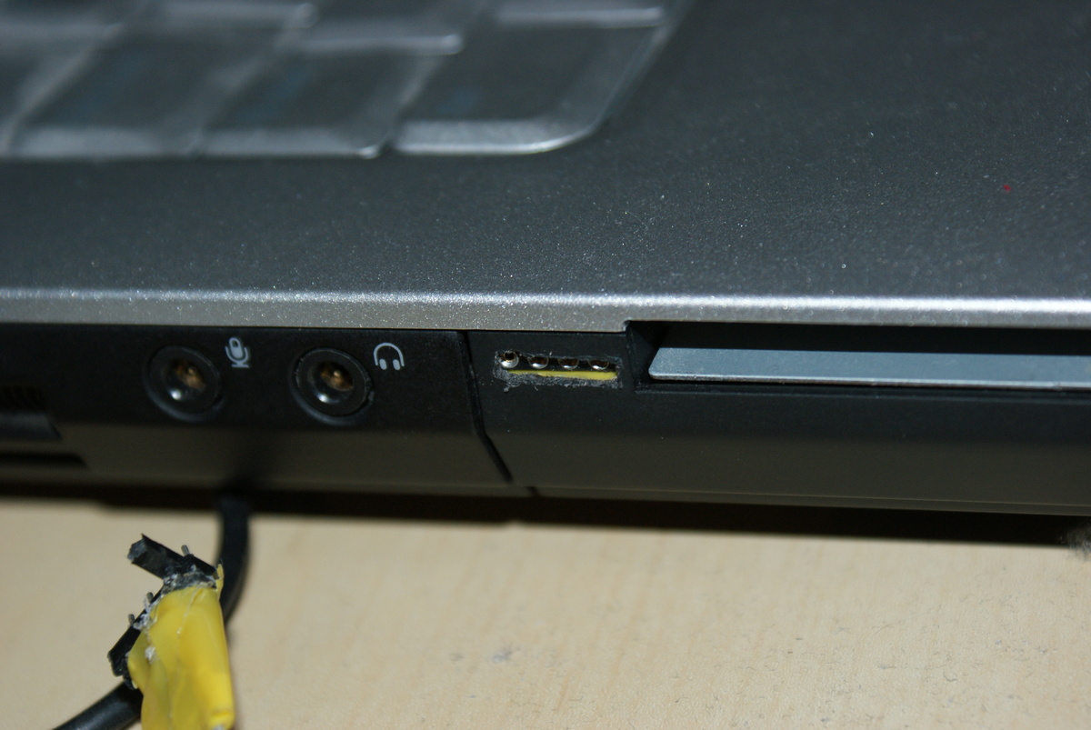 The 4-pin connector from the outside